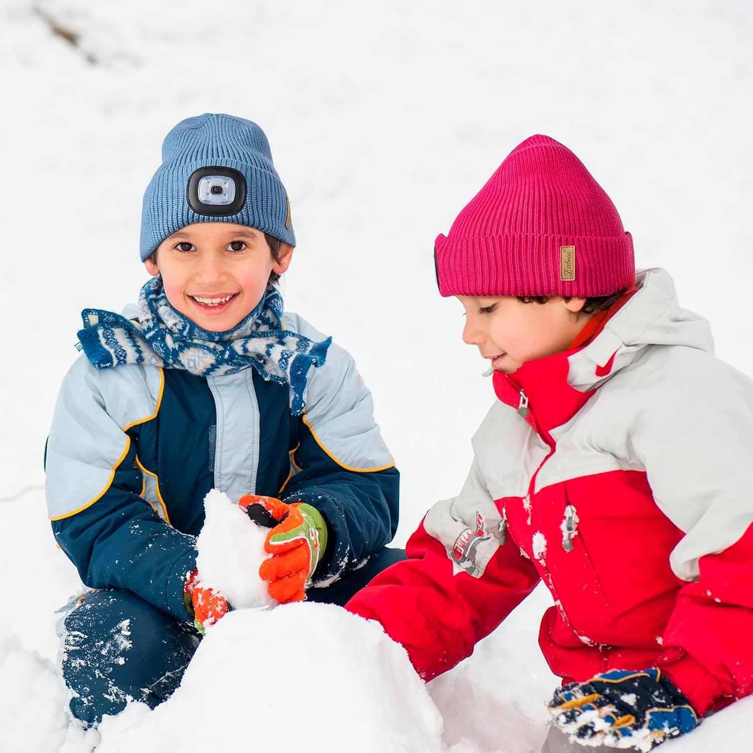 image:imageEtsfmoa Hat with Light for KidsFleece Lined Knit Beanie for Boys and GirlsBlue