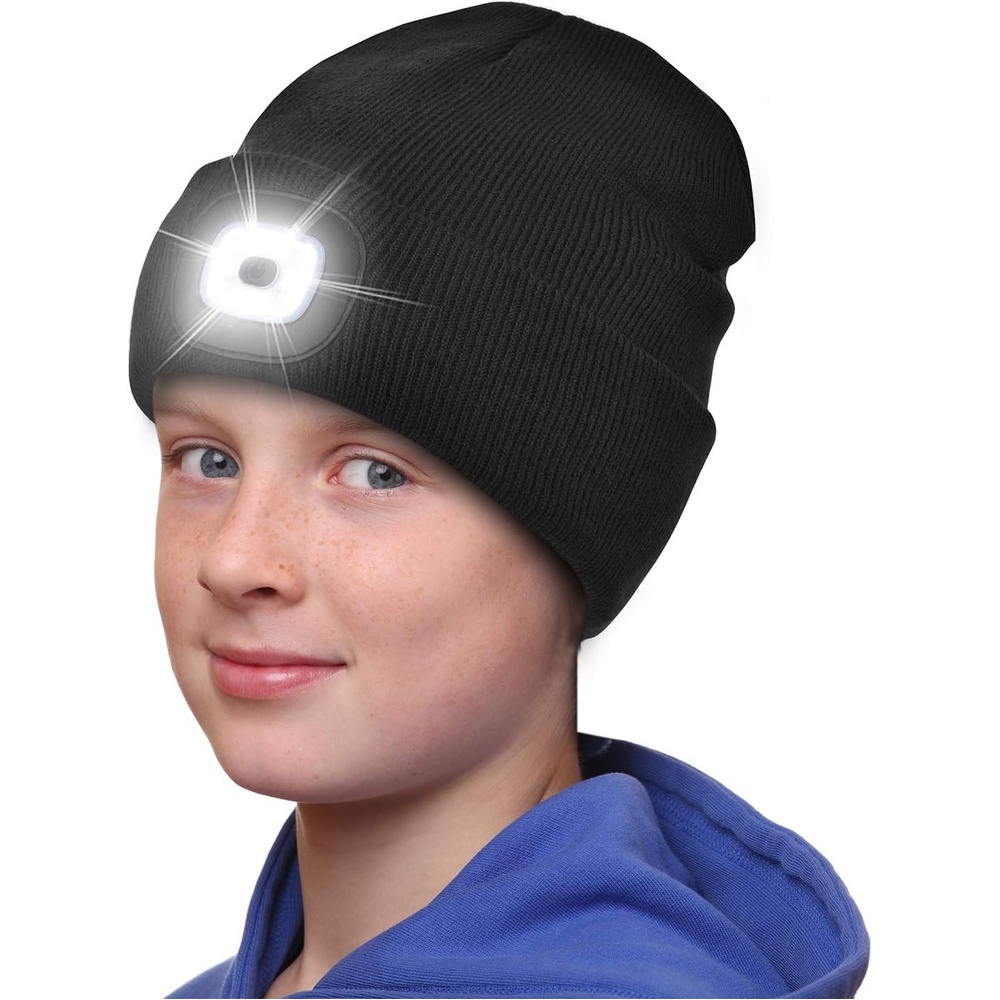 image:imageEtsfmoa Beanie with The Light for KidsGifts for Boys GirlsWinter CapsBlack