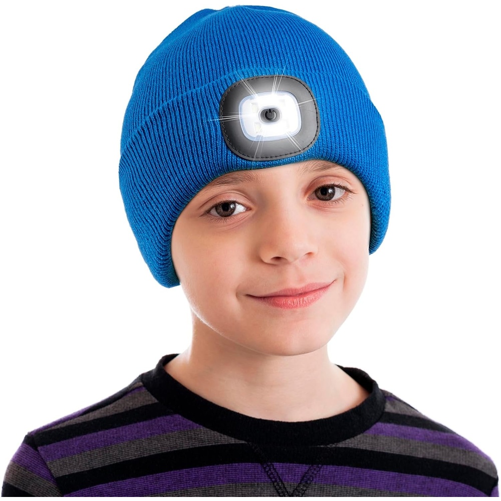 image:imageEtsfmoa Beanie with The Light for KidsGifts for Boys GirlsWinter CapsCobalt Blue