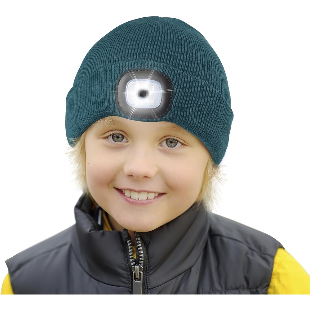image:imageEtsfmoa Beanie with The Light for KidsGifts for Boys GirlsWinter CapsDark Green