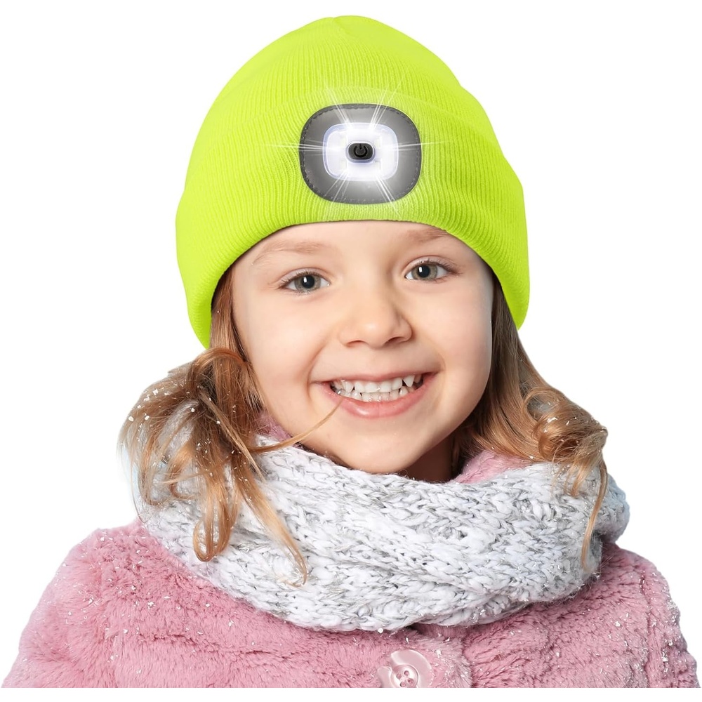 image:imageEtsfmoa Beanie with The Light for KidsGifts for Boys GirlsWinter CapsFluorescent Yellow