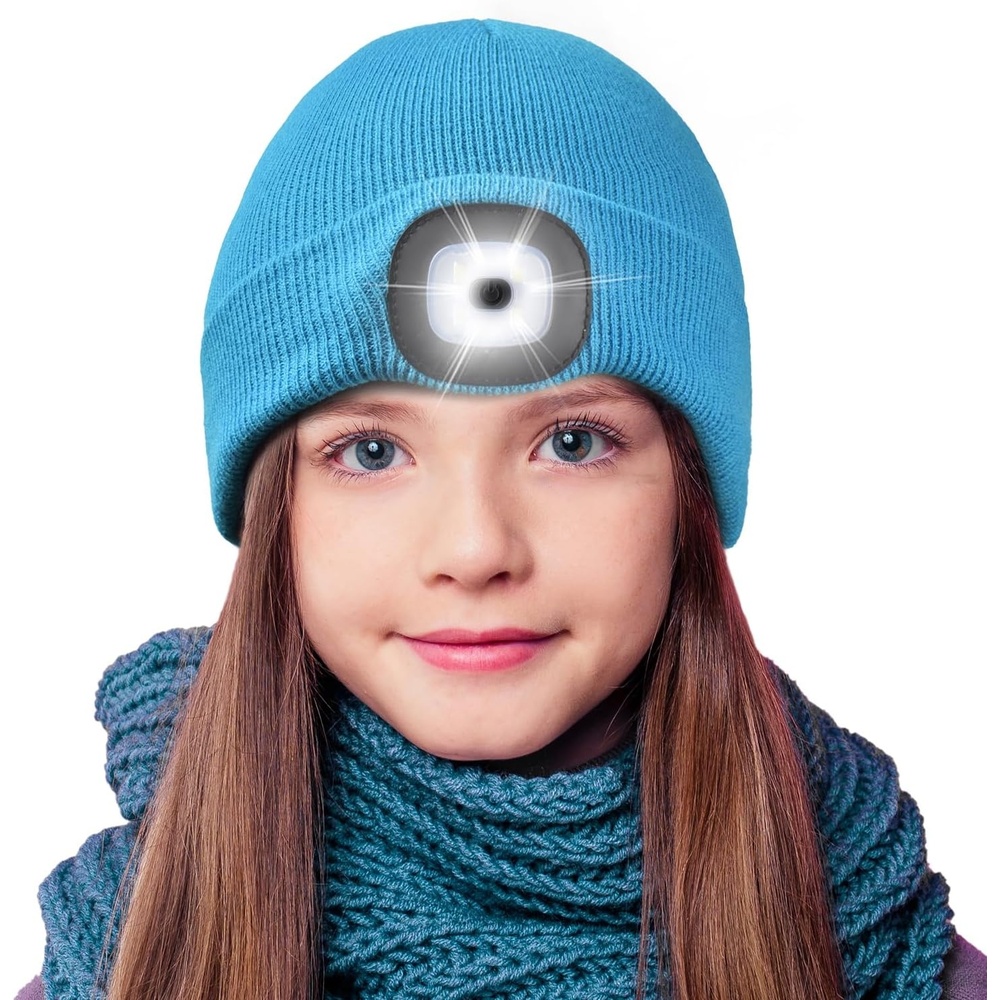 image:imageEtsfmoa Beanie with The Light for KidsGifts for Boys GirlsWinter CapsLight Blue