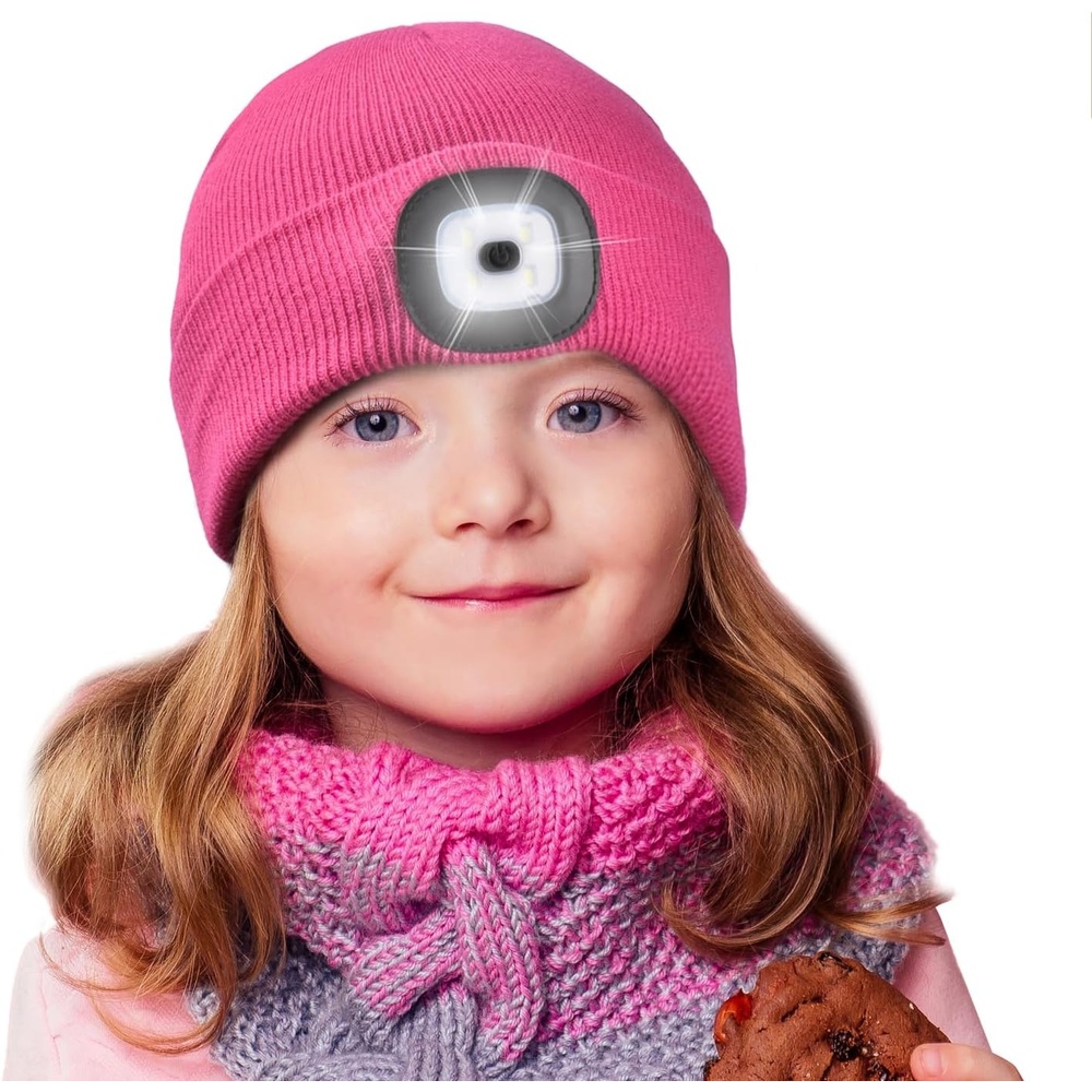 image:imageEtsfmoa Beanie with The Light for KidsGifts for Boys GirlsWinter CapsRose Red