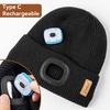 Etsfmoa Hat with Light for Kids,Fleece Lined Knit Beanie for Boys and Girls(Rose Red)