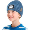 Etsfmoa Hat with Light for Kids,Fleece Lined Knit Beanie for Boys and Girls(Blue)