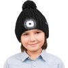 Etsfmoa Hat with Light for Kids,Winter Knitted Beanie,Gifts for Boys Girls(Black)