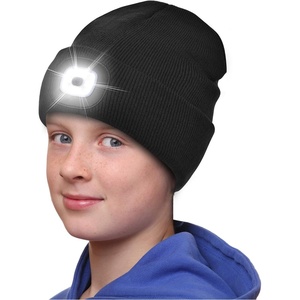 Etsfmoa Beanie with The Light for Kids,Gifts for Boys Girls,Winter Caps(Black)
