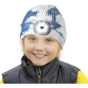Etsfmoa Beanie with The Light for Kids,Gifts for Boys Girls,Winter Caps(Blue Tie Dye)