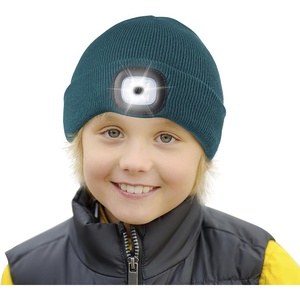 Etsfmoa Beanie with The Light for Kids,Gifts for Boys Girls,Winter Caps(Dark Green)