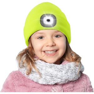 Etsfmoa Beanie with The Light for Kids,Gifts for Boys Girls,Winter Caps(Fluorescent Yellow)