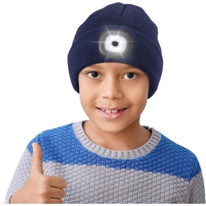 Etsfmoa Beanie with The Light for Kids,Gifts for Boys Girls,Winter Caps(Navy Blue)